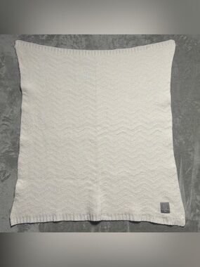 Living Textiles Baby Blanket White Square
